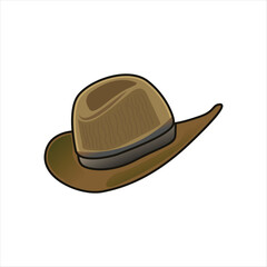 fedora hat, cap vector illustration isolated on white background. classic hat illustrations
