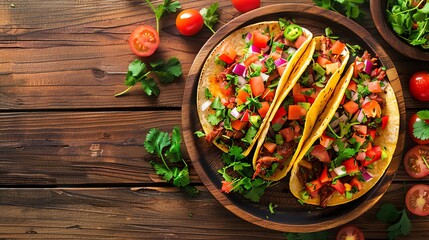 Captivating mexican food tacos top view photo design ideas