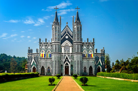 St. Lawrence Shrine Basilica, Attur, Karkala.
Church against blue sky