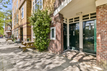 Peaceful residential building with inviting exterior space