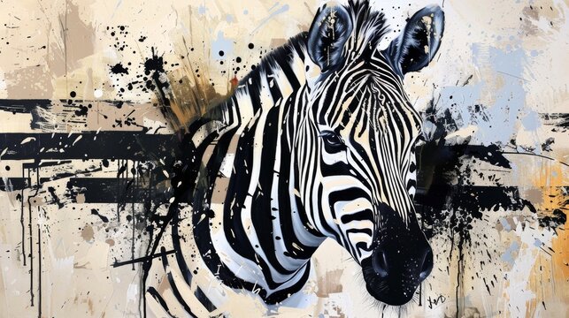 zebra background ,animal paint for wall art and wallpaper 