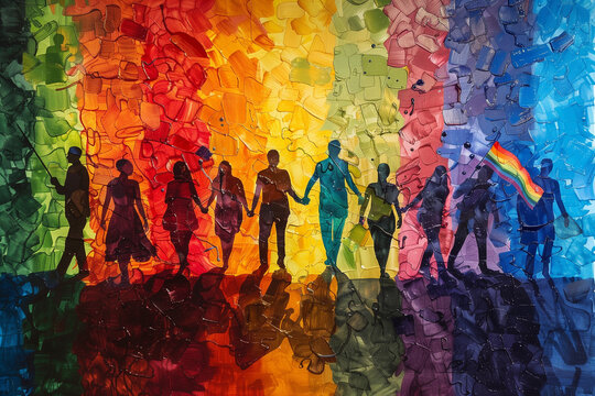 Pride month abstract background.Concept for celebration of LGBT people around the world in pride month.