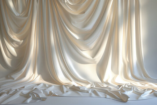 Maternity backdrop, wedding backdrop, photography background with white satin drapes.