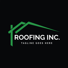 roofing logo design icon illustration