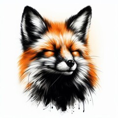 red fox cartoon on white
