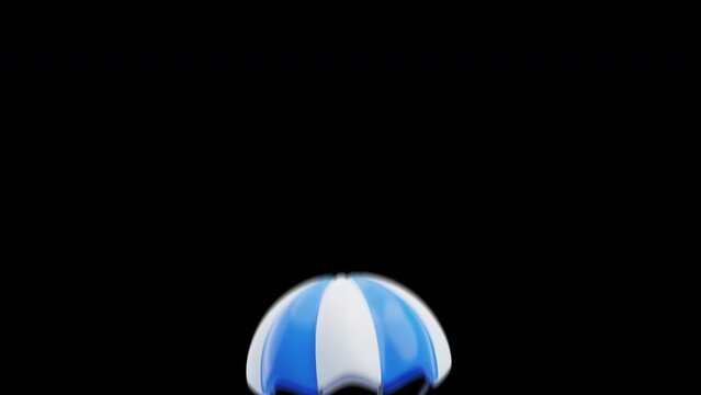 3D Animation of Drop items using Parachute | Alpha Channel
