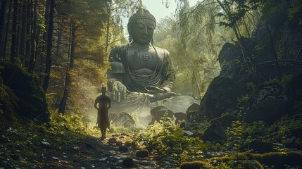 buddha statue in the forest