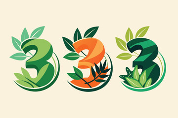 Leaf Number 3 vector illustration