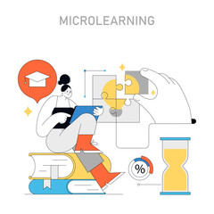 Microlearning concept. Vector illustration