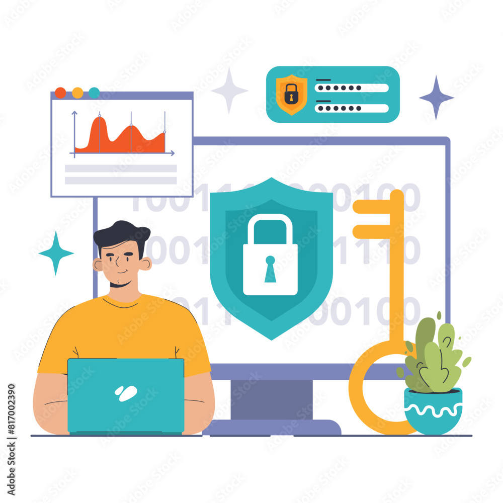 Poster data encryption. personal information, internet access or database