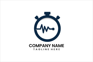 100520244-07.epsModern Flat Unique clock medical logo template and Minimalist alarm hospital logo template design