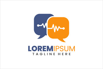 100520244-08.epsModern Flat Unique chat medical logo template and Minimalist clinic chat logo template design