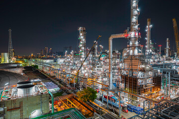 Oil​ refinery​ and​ plant and tower of Petrochemistry industry in oil​ and​ gas​ ​industry