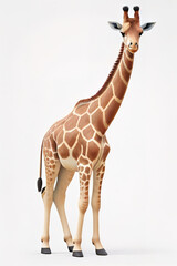 Obraz premium Long-necked giraffe animal. Isolated white background.