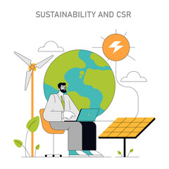 Sustainability and CSR Vector illustration