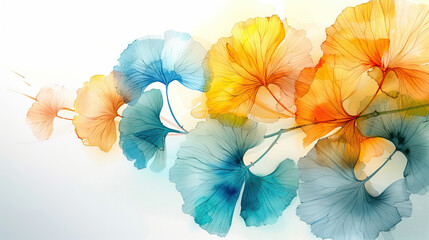 Abstract art background vector. Luxury minimal style wallpaper with g yellow green  art flower and botanical leaves background for banner, poster, Web and packaging