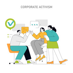 Corporate Activism concept Vector illustration