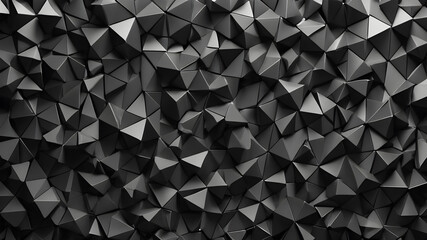 Obraz premium Black white dark gray abstract background. Geometric pattern shape. Line triangle polygon angle. Gradient. Shadow. Matte. 3d effect. Rough grain grungy. Design. Template. Presentation. Generative AI