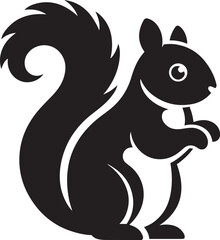 Squirrel cartoon silhouette vector illustration on white background.