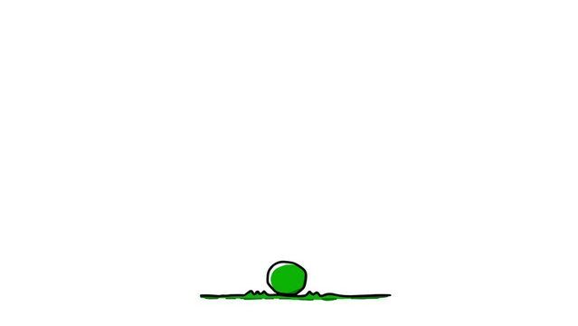 hand drawn animation of a ball bouncing up and down
