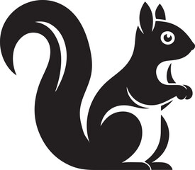 Squirrel silhouette vector illustration on white background.