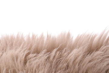 Soft beige faux fur isolated on white
