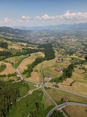 Landscape View over Rheintal Stoss Street Mountain Pass Switzerland Appenzellerland