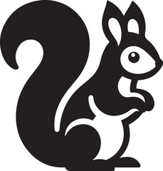 Squirrel silhouette vector icon illustration on white background.