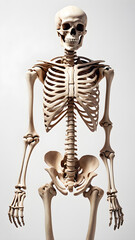 Human skeleton on white background, Generative AI