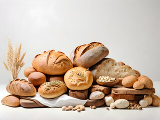 assortment of baked bread Ai generative 