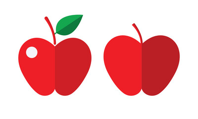 red apple flat icon	