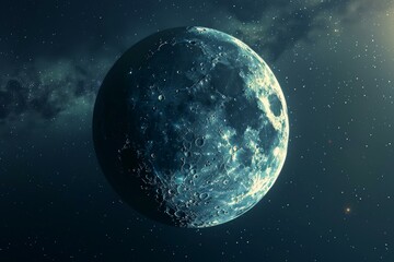 Fototapeta premium Stunning highresolution image of the moon illuminated against the cosmos