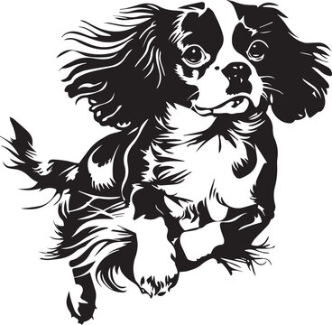 recommend clip art: running cavalier king charles spaniel dog