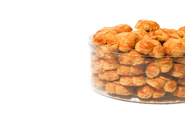 peanut almond cookies topped with sliced peanuts.