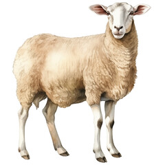 Obraz premium Watercolor of Sheep isolated on white background