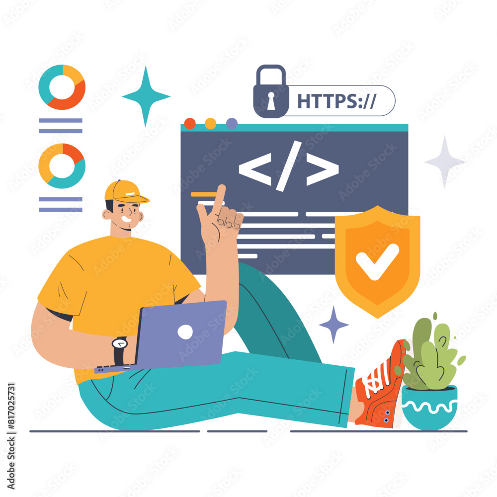 Poster data encryption. personal information, internet access or database