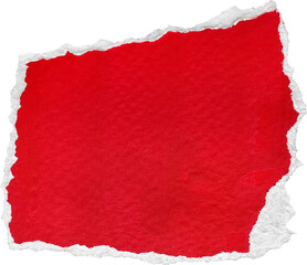 Red & White Torn Paper Piece