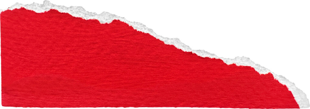 Red & White Torn Paper Piece