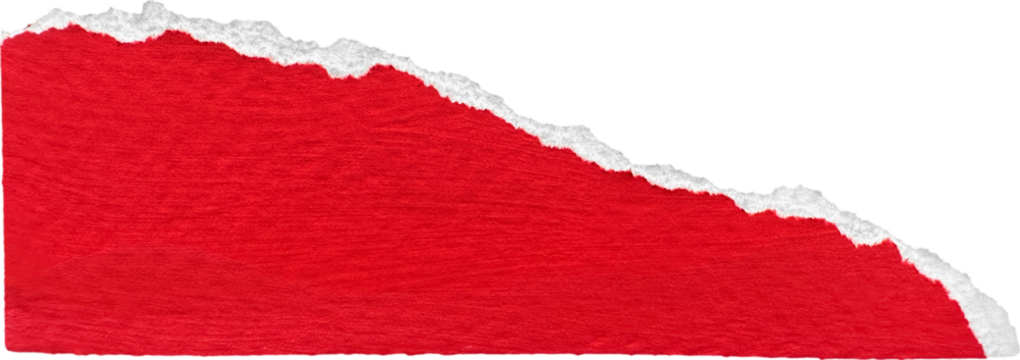 Red & White Torn Paper Piece
