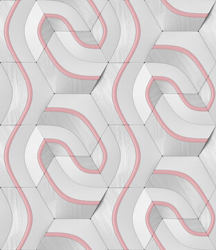 Abstract Wavy 3D Geometric Pattern Illustration