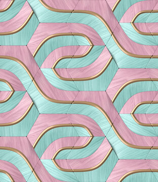 Abstract 3D geometric pattern with pastel tones