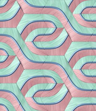 Abstract 3D Geometric Wavy Pattern Design