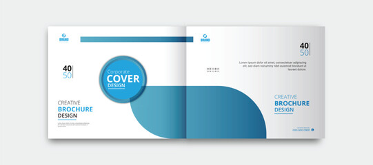 Colorful circles business tri fold brochure design vector template