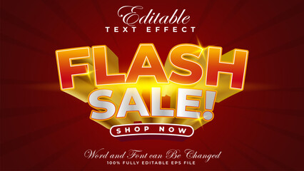 Editable text effect flash sale in gold colours