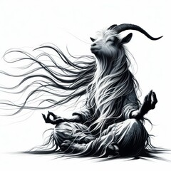 illustration yoga goat