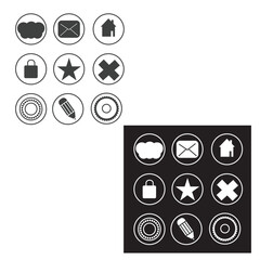 Black and white icons,Vector illustration of business icons, isolated
