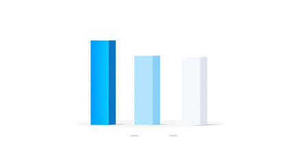 A time-series bar chart depicting online store product sales with one blue and two white bars.