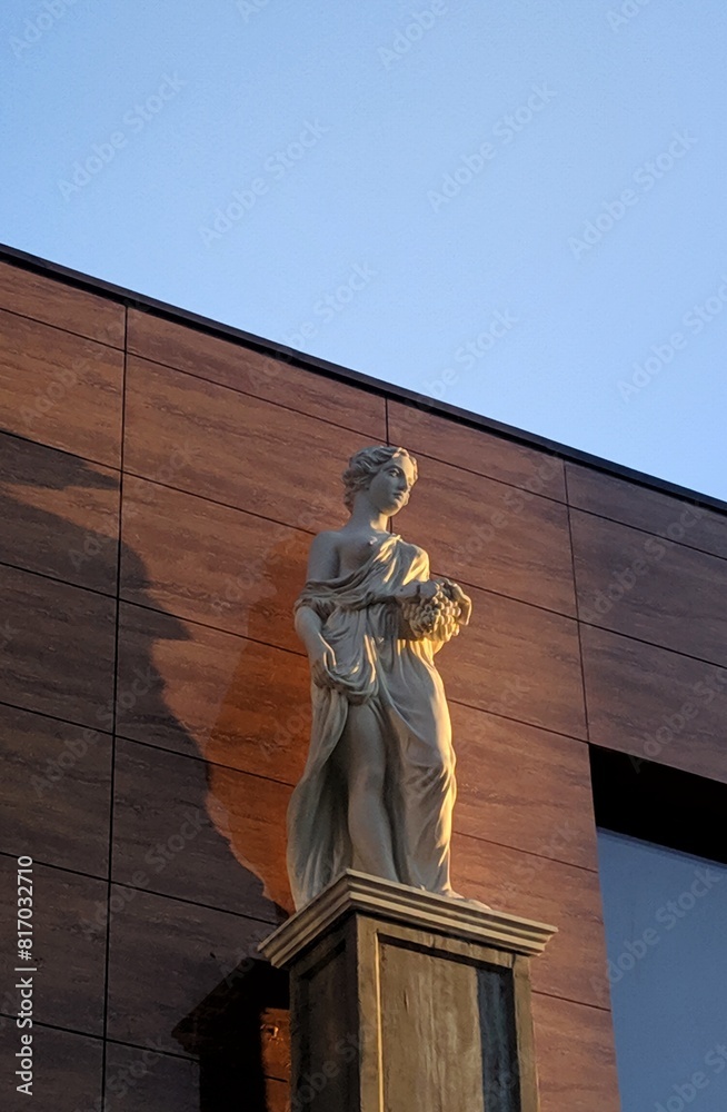 Wall mural sculpture of a woman