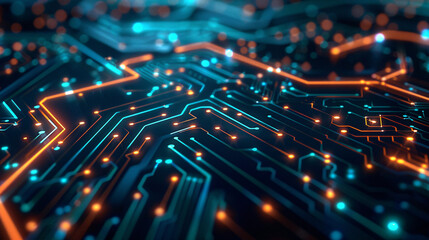 futuristic circuit board glowing technological abstract background graphic resource.