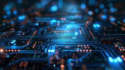futuristic circuit board glowing technological abstract background graphic resource.